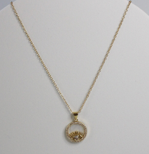 Load image into Gallery viewer, Evil Eye Coin Pendant Necklace 14K gold stainless steel
