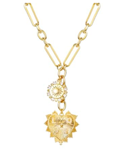 Load image into Gallery viewer, LOVE Celestial Lariat Necklace 14K CZ- Charm
